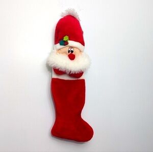 VINTAGE Santa Claus Christmas stocking 26”